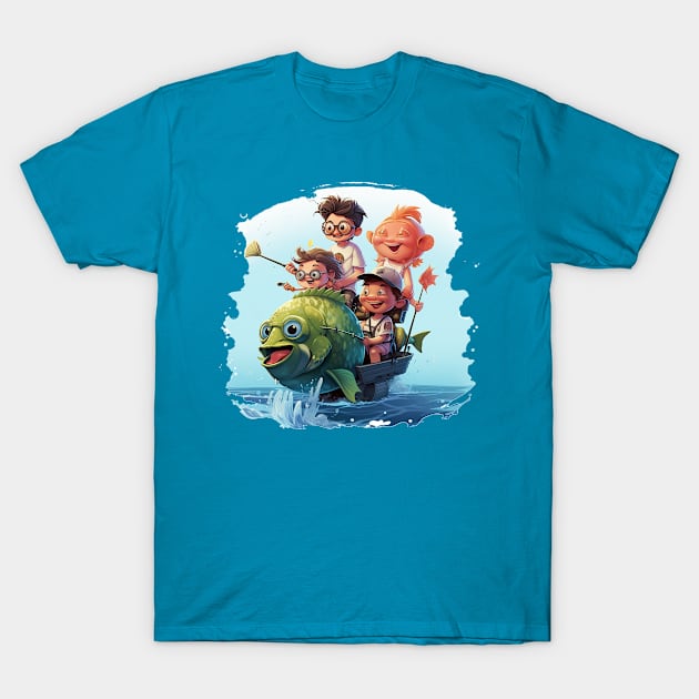 Kids on boat T-Shirt by Nader’s Design